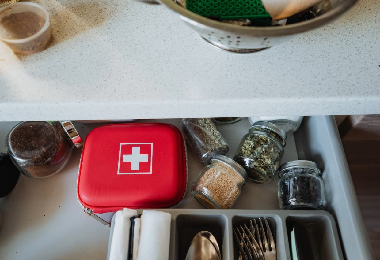 Recommended first aid kit storage locations for home, workplace and vehicles in the UK