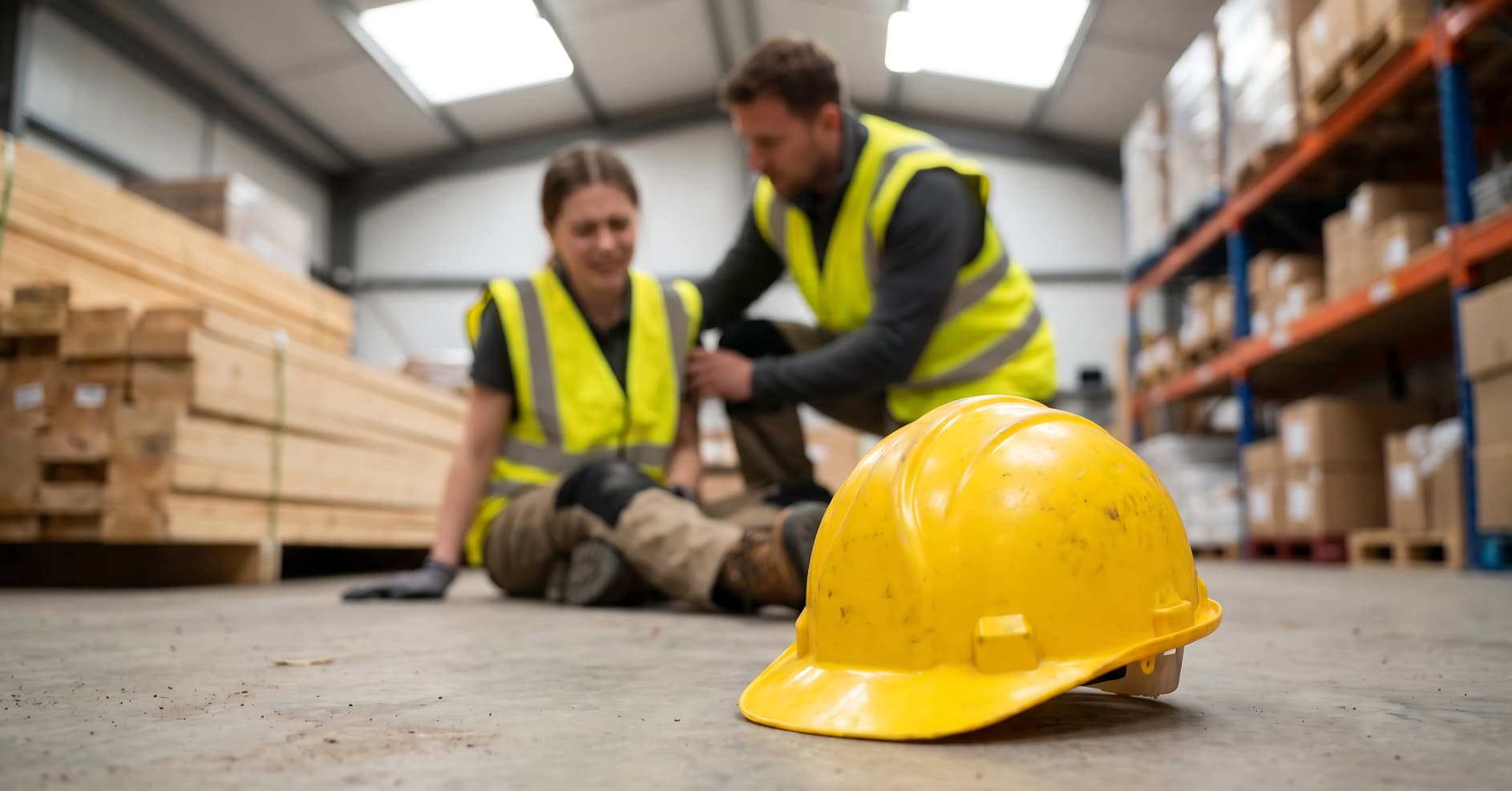 Young employee receiving workplace safety and first aid induction from a supervisor before starting work.