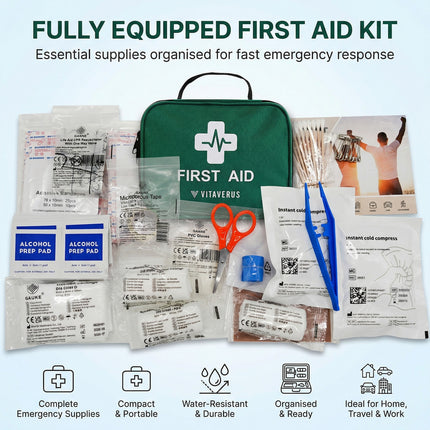 Premium First Aid Kit – 200 Piece (Home, Travel, Workplace, Vehicle)