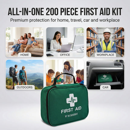 Premium First Aid Kit – 200 Piece (Home, Travel, Workplace, Vehicle)