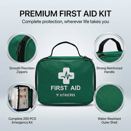 Premium First Aid Kit – 200 Piece (Home, Travel, Workplace, Vehicle)