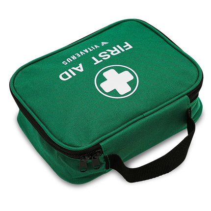 Roadside emergency first aid kit in compact bag