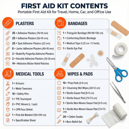 First Aid Kit for Travel, Home, Vehicle, Camping & Outdoor