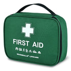 Green first aid kit with Sevenwalls Lifecare branding on a white background