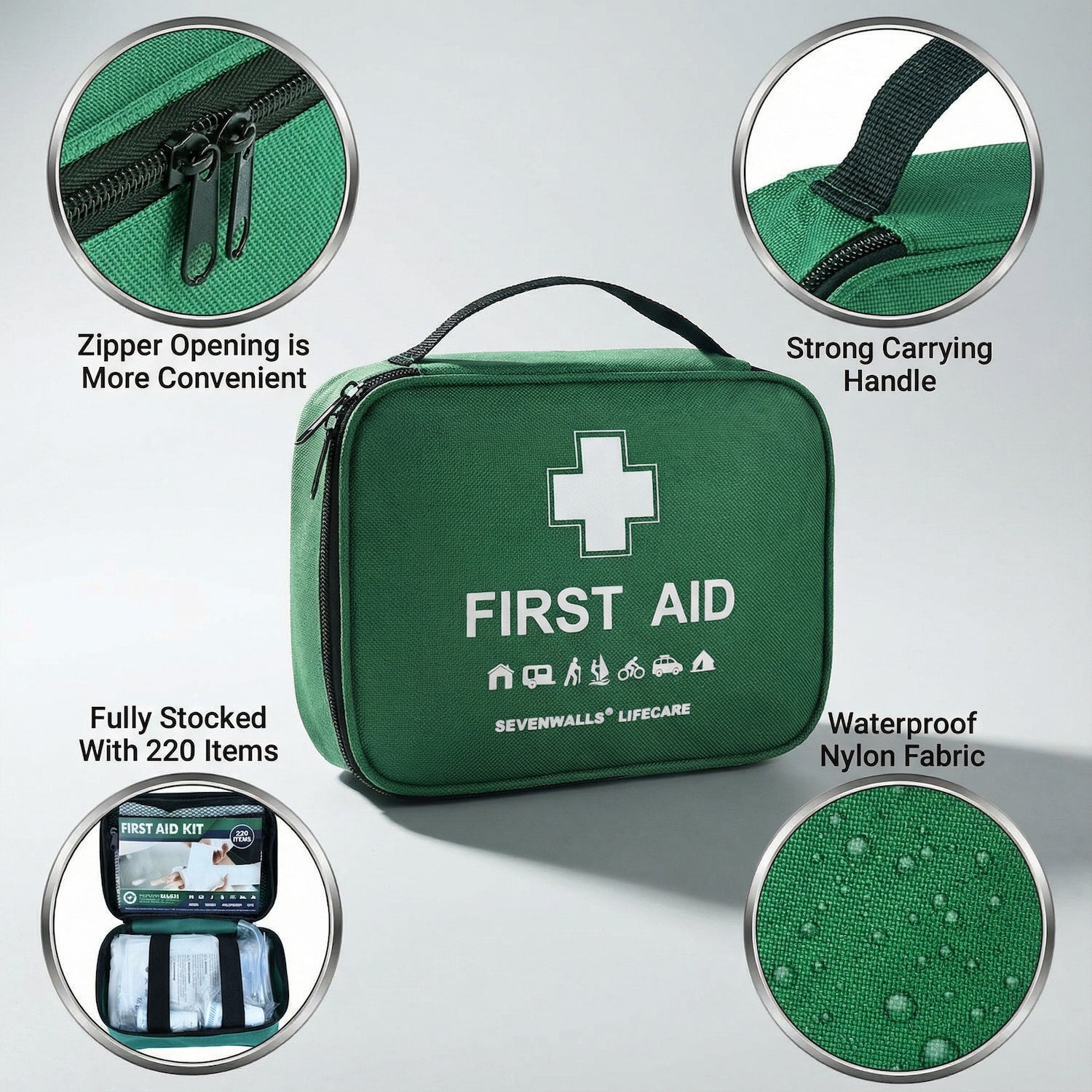 First Aid Kit Uk 220 Piece First Aid Kit UK - Home, Travel, Sports & Workplace – First ...