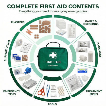 Premium 240 Piece First Aid Kit – Comprehensive Emergency Kit for Home, Car, Travel, Workplace & Outdoor Use