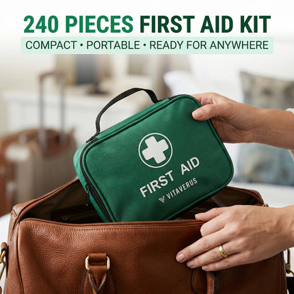 Premium 240 Piece First Aid Kit – Comprehensive Emergency Kit for Home, Car, Travel, Workplace & Outdoor Use