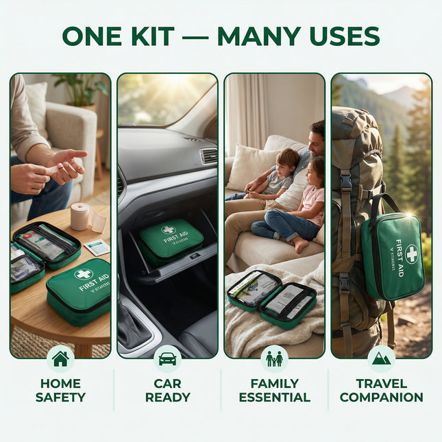Premium 240 Piece First Aid Kit – Comprehensive Emergency Kit for Home, Car, Travel, Workplace & Outdoor Use