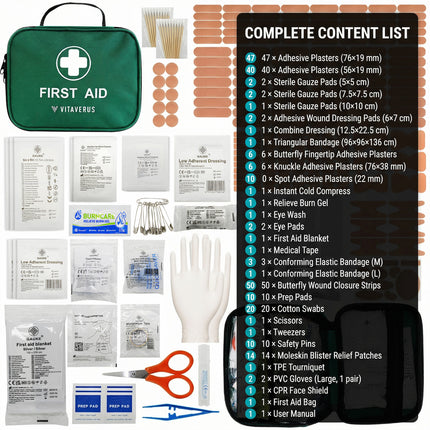 240 Piece First Aid Kit – Complete Emergency Medical Kit for Home, Car, Travel, Camping & Family Safety