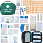 First aid kit with various components on a white background